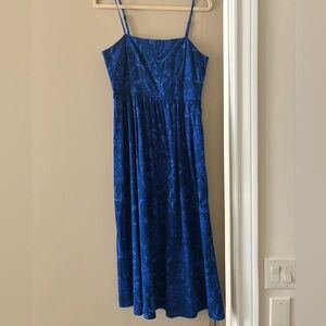 Royal blue patterned sundress, medium